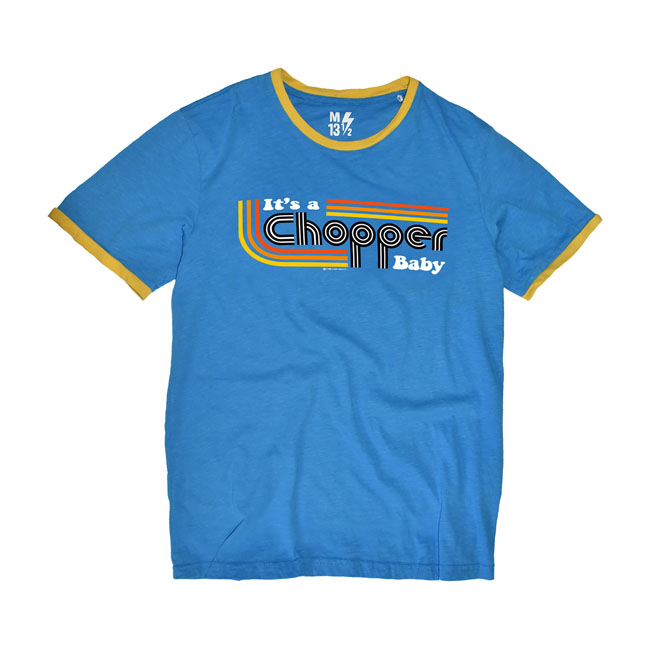 13 1/2 It's a Chopper Baby male Ringer T-shirt blue