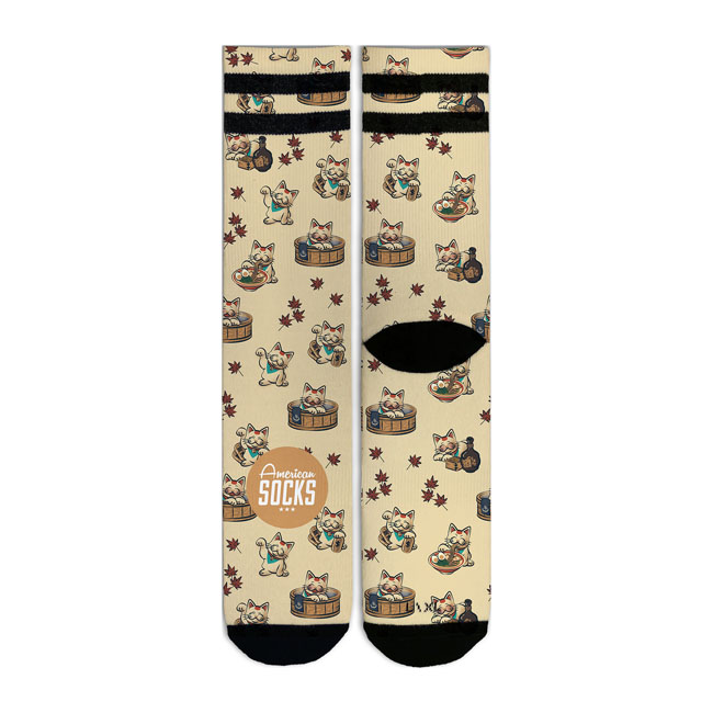 American Socks Signature Maneki Neko, double black striped