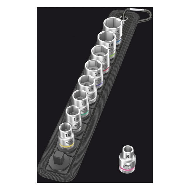 Wera socket belt with 3/8" drive hex sockets - Metric