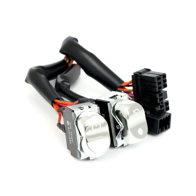 Rocker switch kit, inner fairing. Cruise/Acc. Chrome