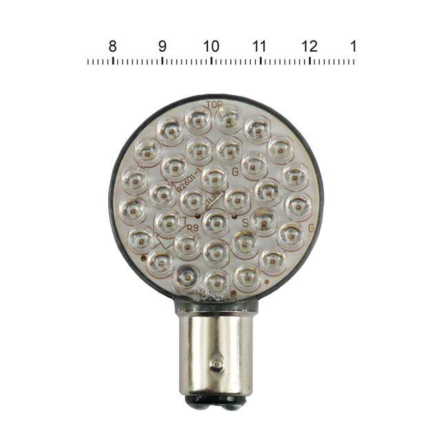 'Lollipop' flat LED taillight & turn signal bulb. Red
