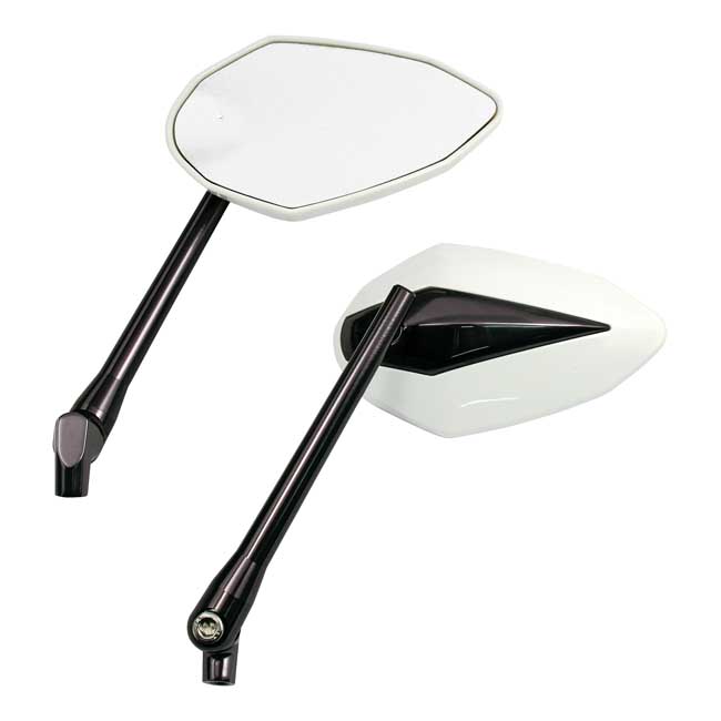 'Double Deuce' mirror set. White head & gray anodized stem